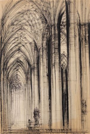 Interior of the Saint Mary's Basilica in Gdańsk, 1975