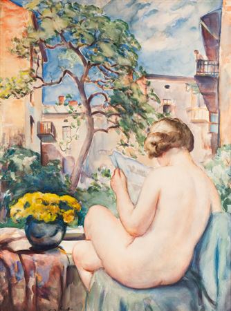 "On the balcony"("Springtime", "In the window (nude)", "Reading woman in the window") by Theodor Grott - Auction record, sale price, and art valuation. Compare with similar artists and explore comparable artworks.