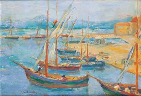 "Boats in port in Saint-Tropez", 1908