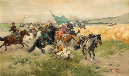"Battle of the Cossacks with the Tatars under Bałta", before/or 1896
