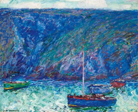 Sample artwork by John Peter Russell (1859 - 1930), known for impressionist landscape, still life, coastal view and seascape painting - View similar artists and auction records