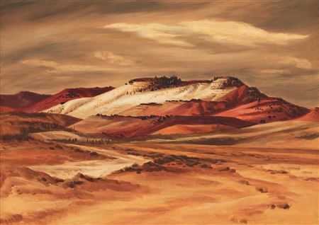 Sample artwork by Jerry Bywaters (1906 - 1989), known for landscape, portrait, and still life painter, lithography, mural - View similar artists and auction records