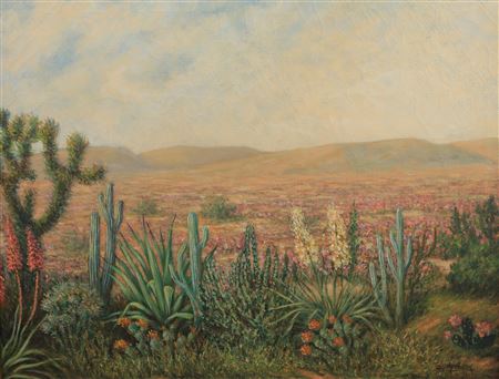 "Desert Scene, 1948" by Emil Hermann - Auction record, sale price, and art valuation. Compare with similar artists and explore comparable artworks.