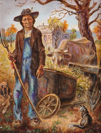 Cherokee Farmer aka Citizen by Charles Banks Wilson - Auction record, sale price, and art valuation. Compare with similar artists and explore comparable artworks.