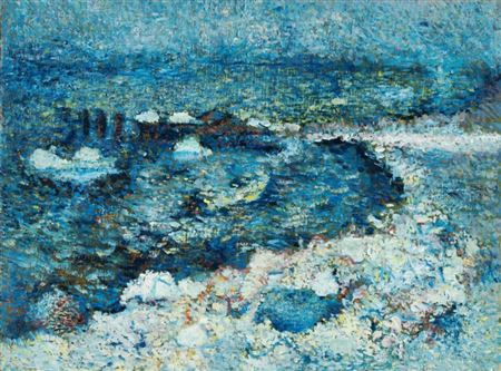 Sea with icy coast
