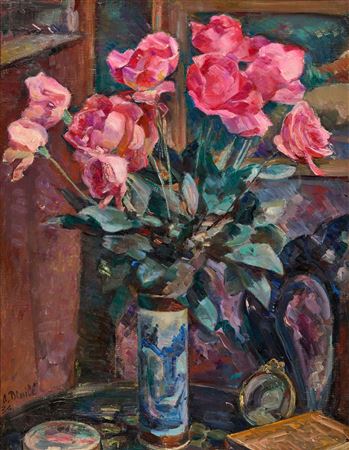 Roses au vase de Chine by Alfred Henri Blaile - Auction record, sale price, and art valuation. Compare with similar artists and explore comparable artworks.