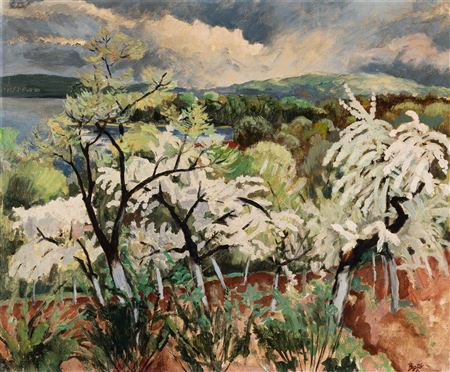 Landscape with Flowering Trees