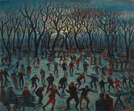 Ice Skating at Dusk