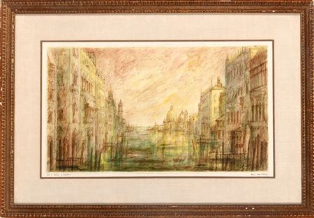 Original set design depicting Venice for Do I Hear a Waltz?