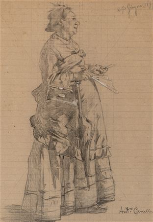 Lady with a Parakeet Facing Right, 1877