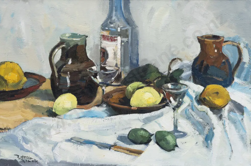 The Two Jugs by Russell Hollings - Auction record, sale price, and art valuation. Compare with similar artists and explore comparable artworks.