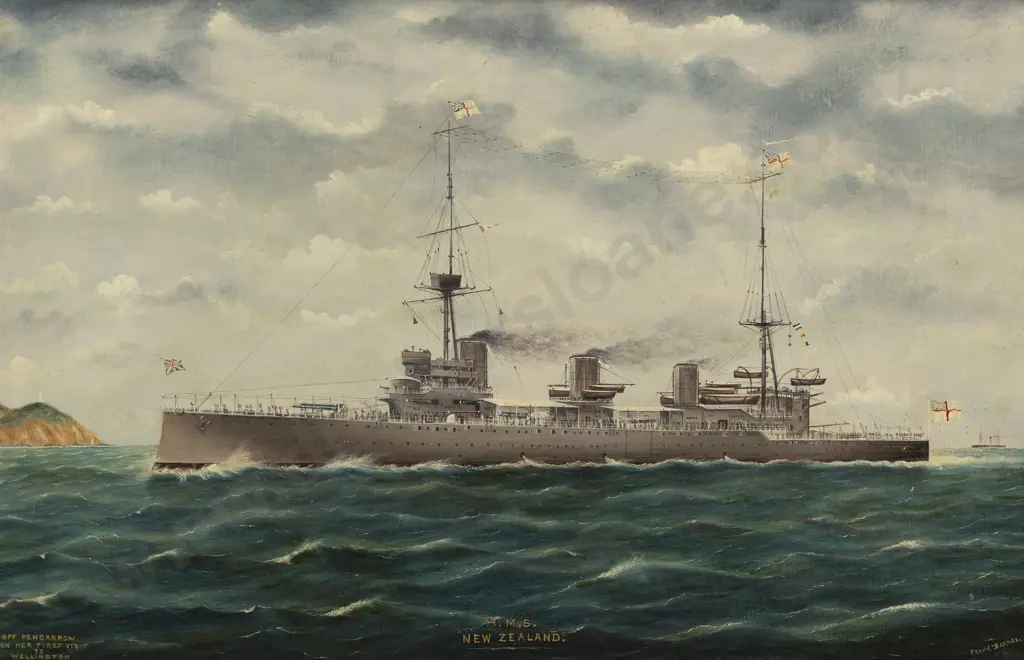 H M S New Zealand Off Pencarrow