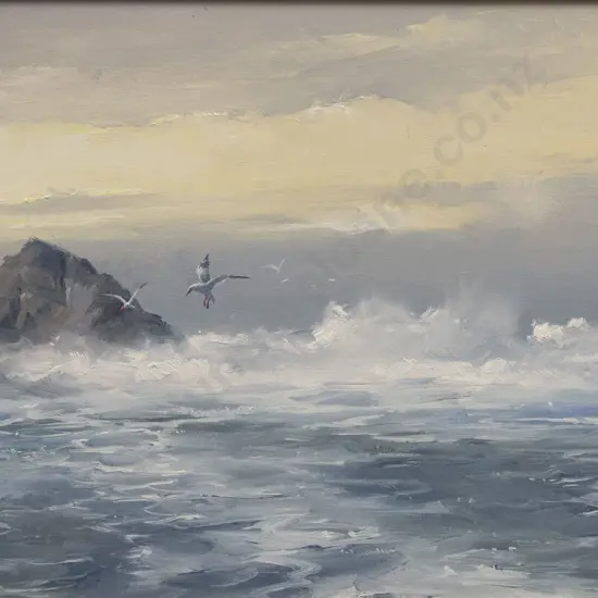 Southerly of Tory Channel Entrance by Brian Baxter - Auction record, sale price, and art valuation. Compare with similar artists and explore comparable artworks.