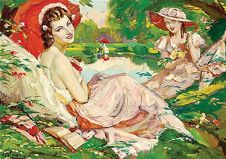 The red parasol by Vlastimil Kosvanec - Auction record, sale price, and art valuation. Compare with similar artists and explore comparable artworks.