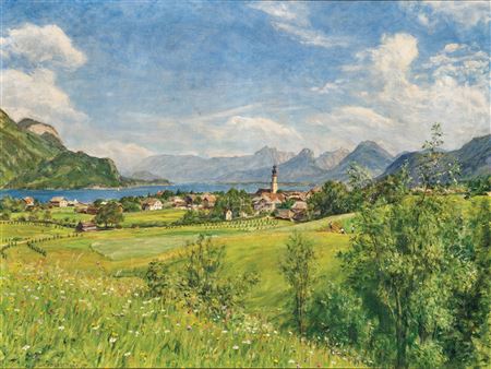 St. Gilgen on Lake Wolfgangsee by Adolf Helmberger - Auction record, sale price, and art valuation. Compare with similar artists and explore comparable artworks.