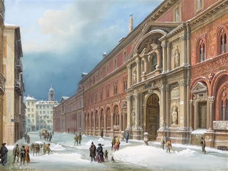 Milan, a View of the University in Winter