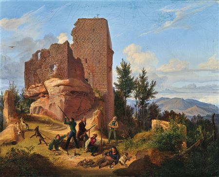 A Hunting Party before Trifels Castle