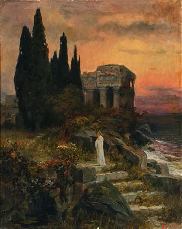 A Temple at Sunset
