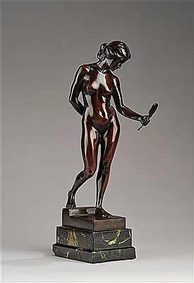 Female nude with mirror