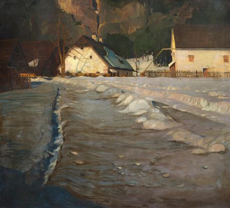"Winter Sun" by Alfred Poell - Auction record, sale price, and art valuation. Compare with similar artists and explore comparable artworks.