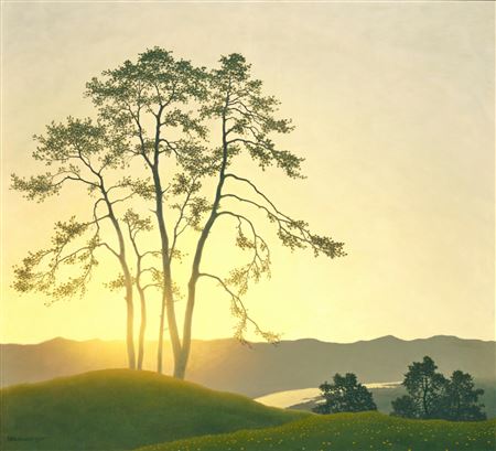 Sunrise over the valley by Felix Heuberger - Auction record, sale price, and art valuation. Compare with similar artists and explore comparable artworks.