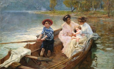 Pleasant Boat Journey by Amedeo Bocchi - Auction record, sale price, and art valuation. Compare with similar artists and explore comparable artworks.