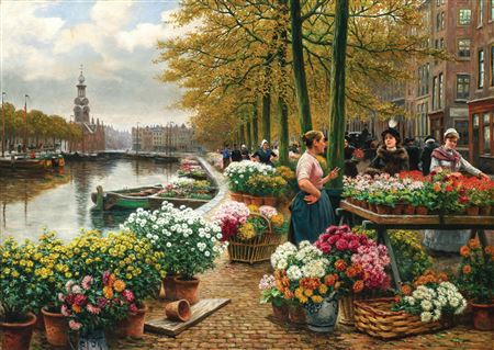 Sample artwork by Henri Houben (1858 - 1931), known for figure, genre, landscape painting - View similar artists and auction records