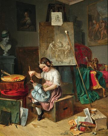 Sample artwork by Eduard Ritter (1808 - 1853), known for painting - View similar artists and auction records