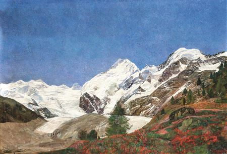 Morteratsch-Gletscher mit Piz Bernina (Morteratsch Glacier with Piz Bernina)