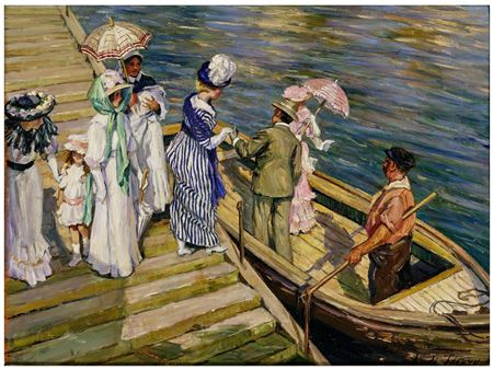Boat Scene by A De Fleury - Auction record, sale price, and art valuation. Compare with similar artists and explore comparable artworks.