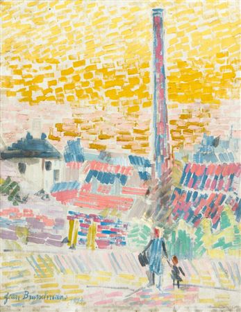 Morning in the suburb - The factory in Auderghem