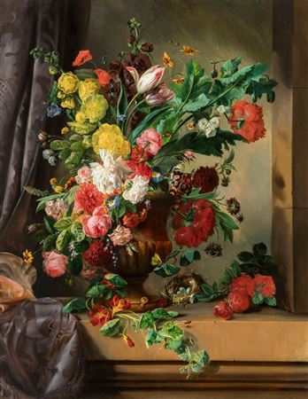Still life with flowers by François Joseph Huygens - Auction record, sale price, and art valuation. Compare with similar artists and explore comparable artworks.