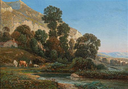 Dauphiné landscape by Theodore Ravanat - Auction record, sale price, and art valuation. Compare with similar artists and explore comparable artworks.