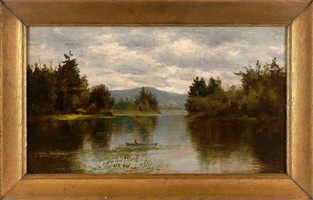 Canoeing On A Mountain Lake