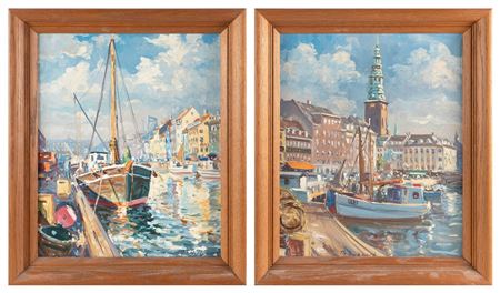 Two harbor scenes.