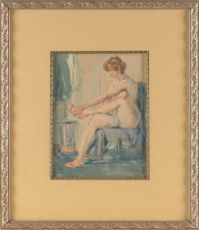 Seated nude.