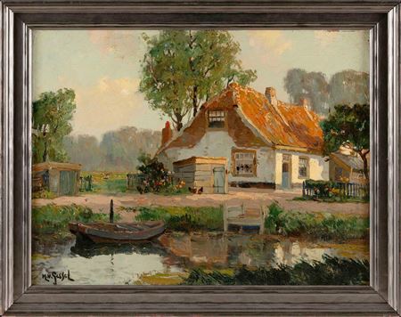 Landscape with cottage.