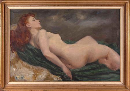 Reclining female nude.