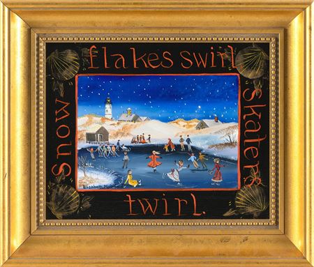 "Snow flakes swirl, Skaters twirl.".