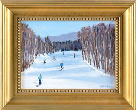 "Smugs", depicting a ski trail at Smugglers' Notch, Vermont.