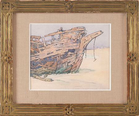 "Old Hulk on Beach".