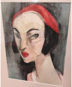 PORTRAIT OF "DORA" WITH A GREENISH GREY BACKGROUND