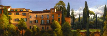 Sienna, ochre buildings and gardens
