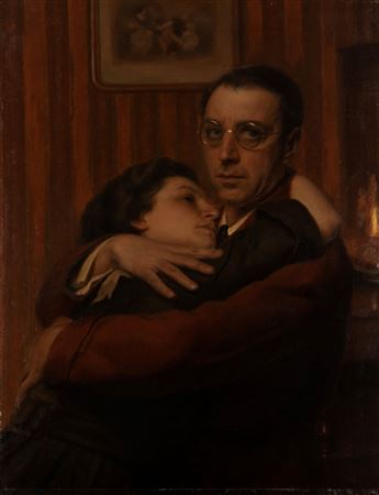 Self-portrait with his wife