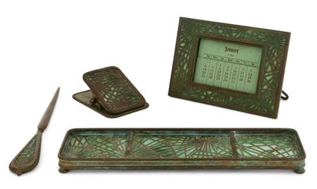 Four-Piece "Pine Needle" Desk Set