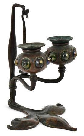 "Jeweled" Double Candlestick