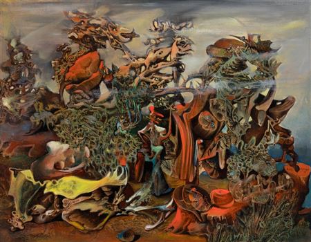 Sample artwork by Boris Margo (1902 - 1995), known for fantasy and surreal printmaking and painting - View similar artists and auction records
