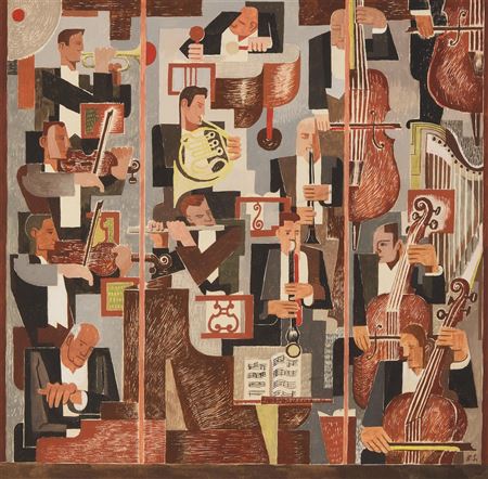 Philadelphia Orchestra (Study for a Mural) by Benton Spruance - Auction record, sale price, and art valuation. Compare with similar artists and explore comparable artworks.
