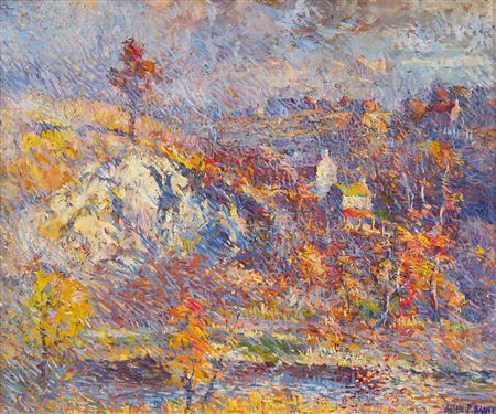 Untitled (Old Quarry) by John Pierce Barnes - Auction record, sale price, and art valuation. Compare with similar artists and explore comparable artworks.