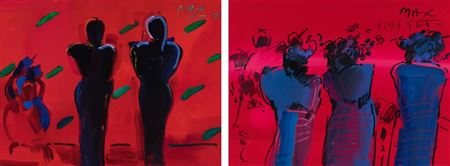 Three Facing West, 1989 and Zulu Red, 1988 (two works)